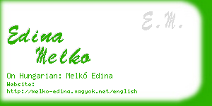edina melko business card